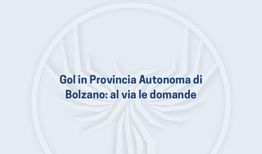 Gol in PA di Bolzano: al via le domande